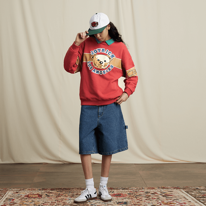 ストリートファッション ストリート系ロゴ入りスウェットトレーナー
