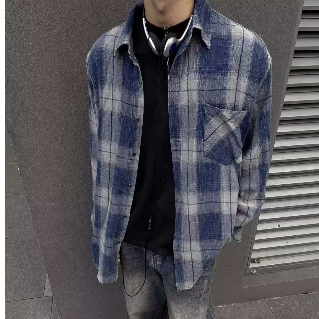 ストリートファッション オーバーサイズチェックシャツ
