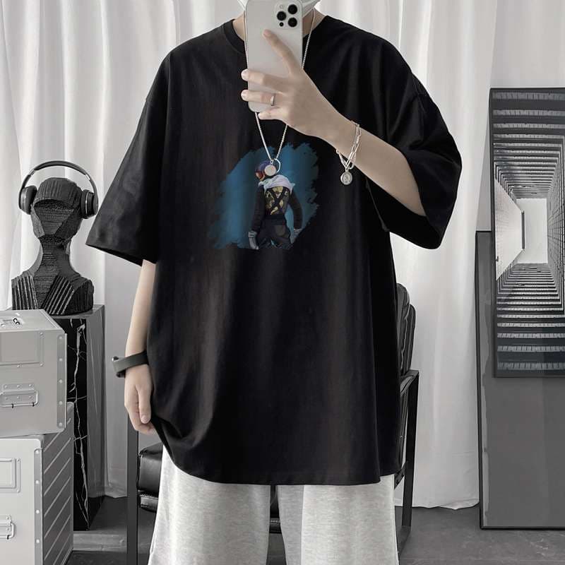 ストリートファッション アート柄オーバーサイズカットソー