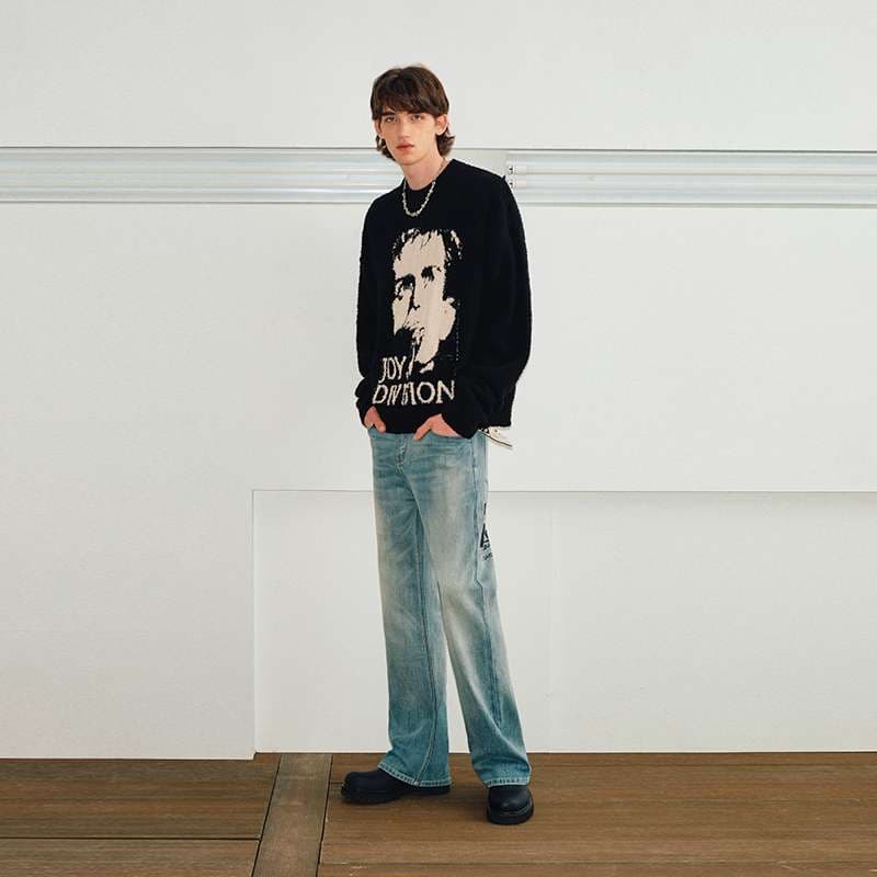 ストリートファッション ジョイ・ディヴィジョン モチーフニット