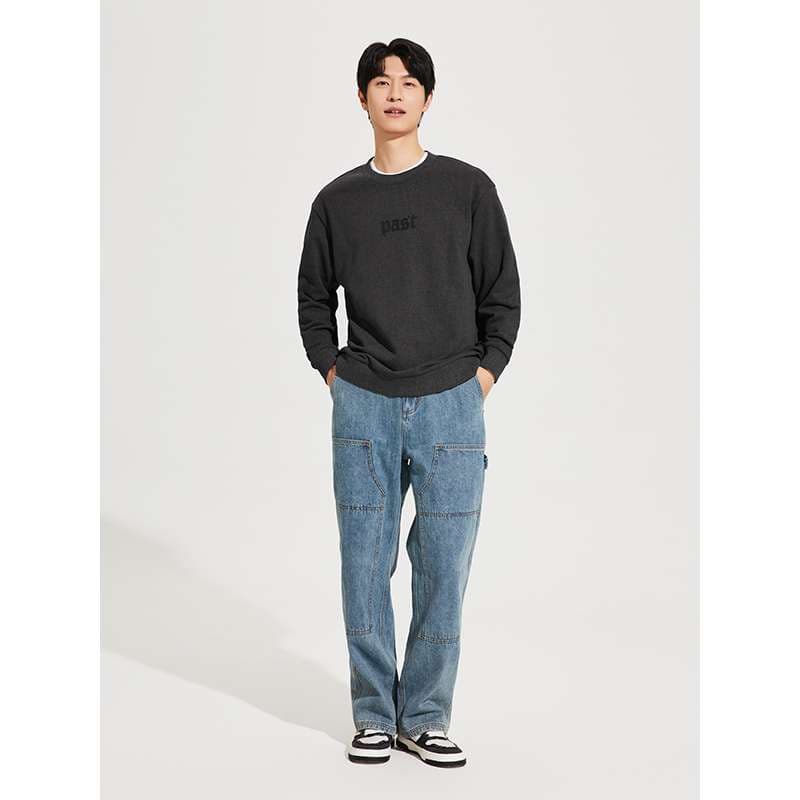 ストリートファッション ルーズシルエットデニムワークパンツ