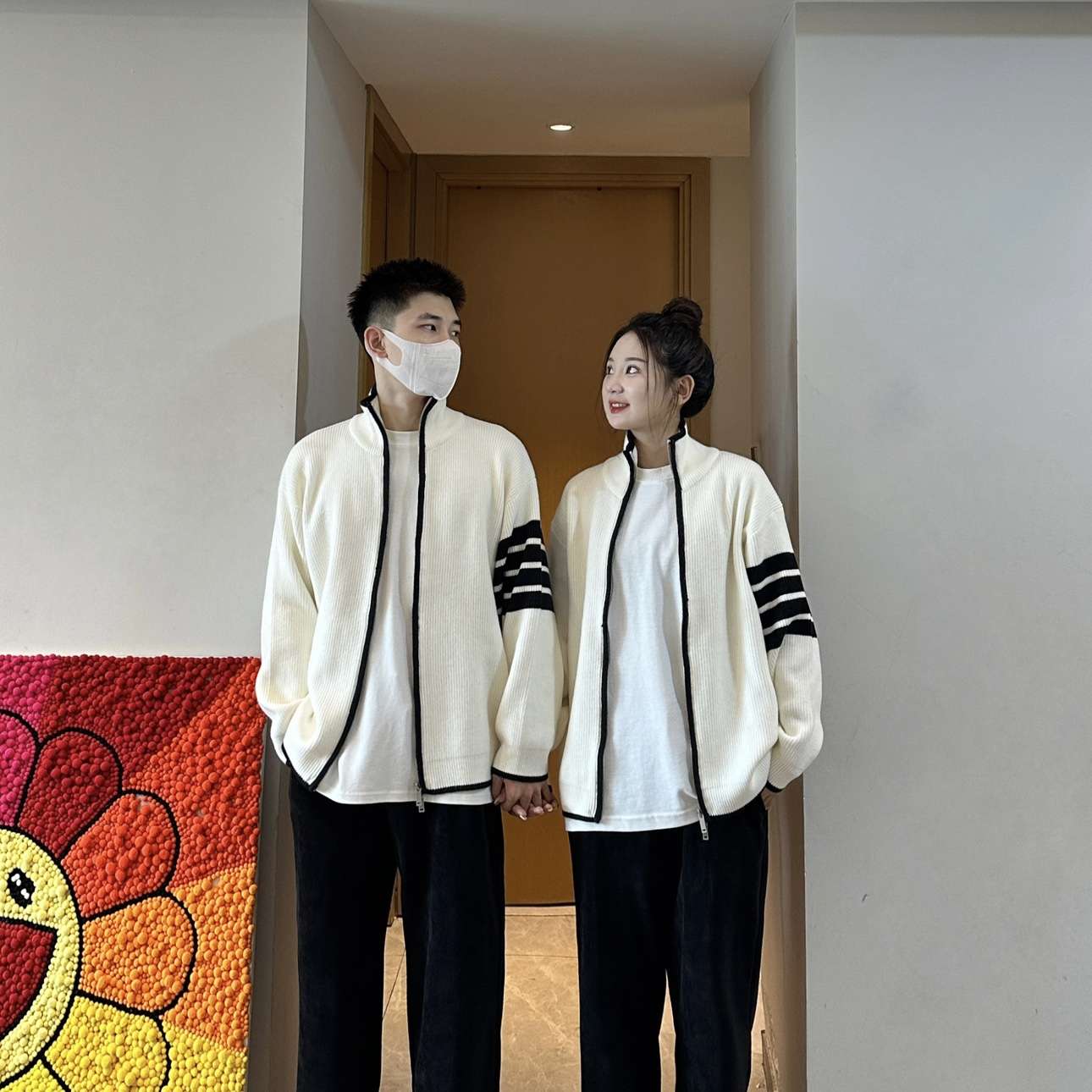 ストリートファッション ペアルック カップル カーディガン