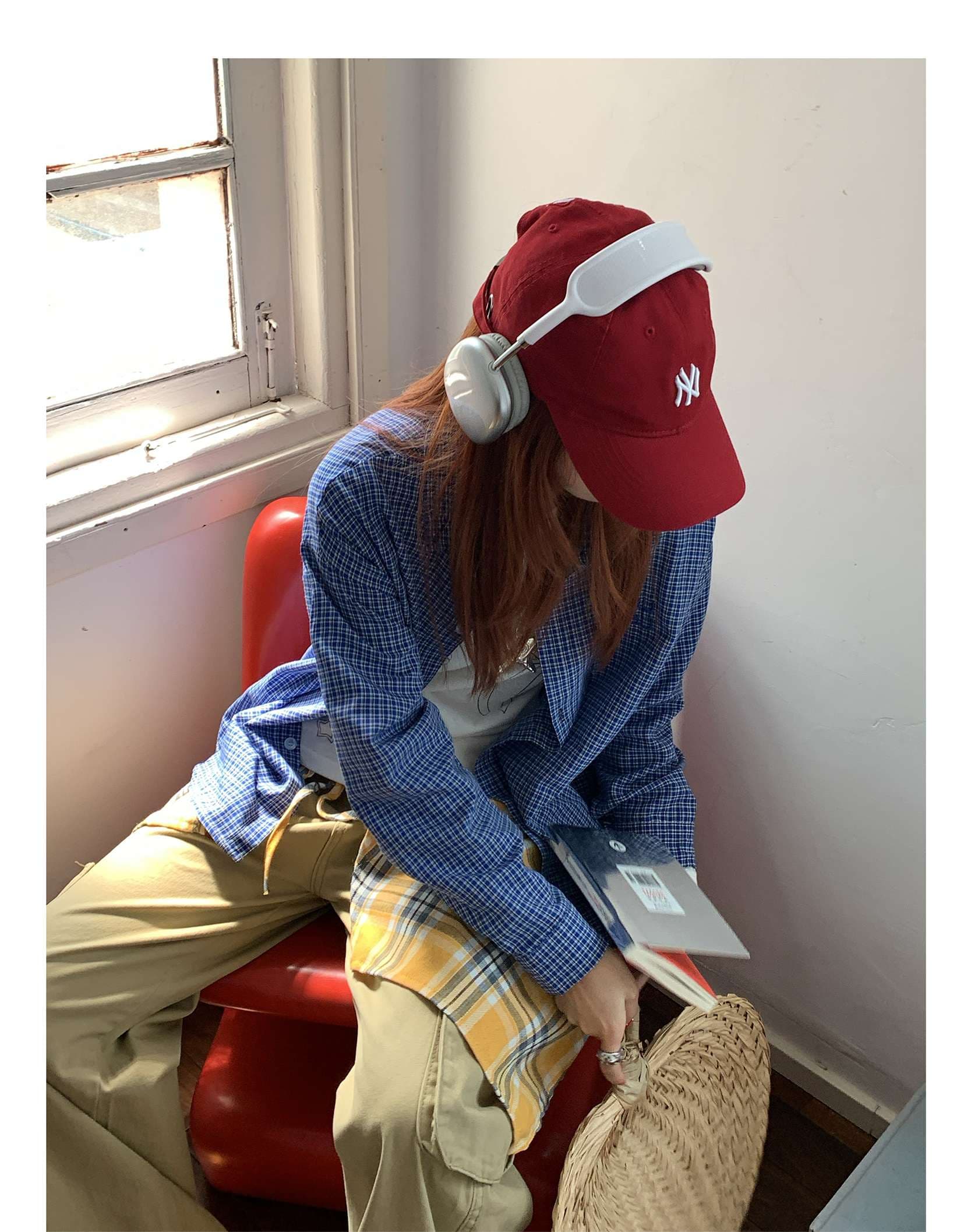 ストリートファッション オーバーサイズチェック柄シャツ