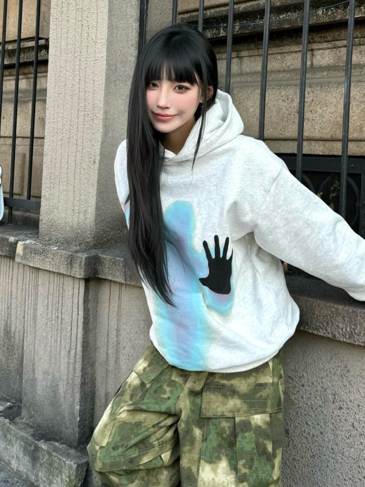 ストリートファッション ストリートファッション 幻影の手形パーカー