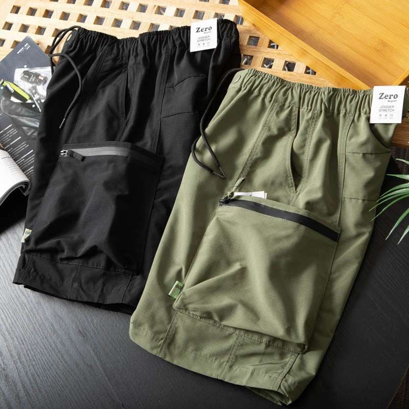 ストリートファッション 機能的リラックスカーゴハーフパンツ