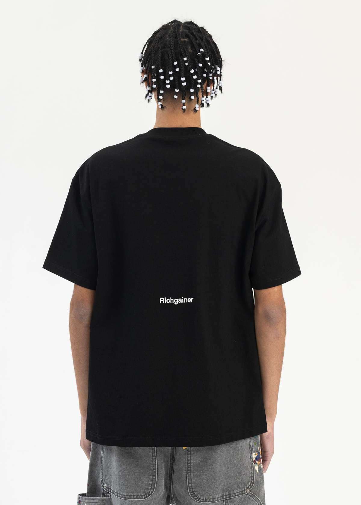 ストリートファッション 燃える宝石モチーフプリントTシャツ