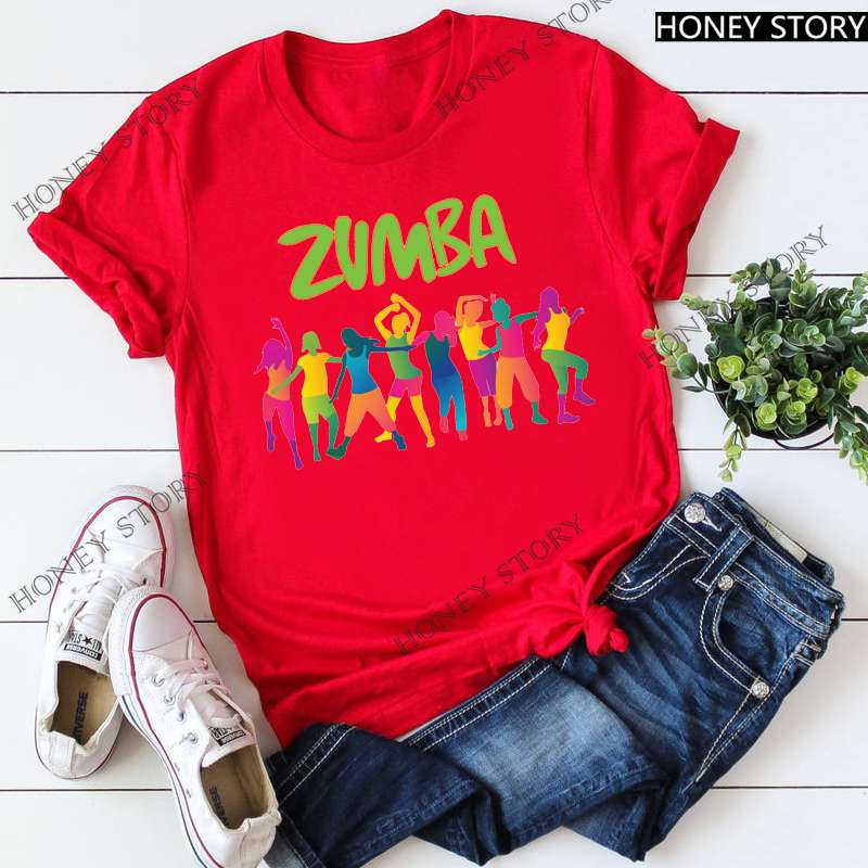 ストリートファッション ズンバダンスエクササイズ半袖Tシャツ