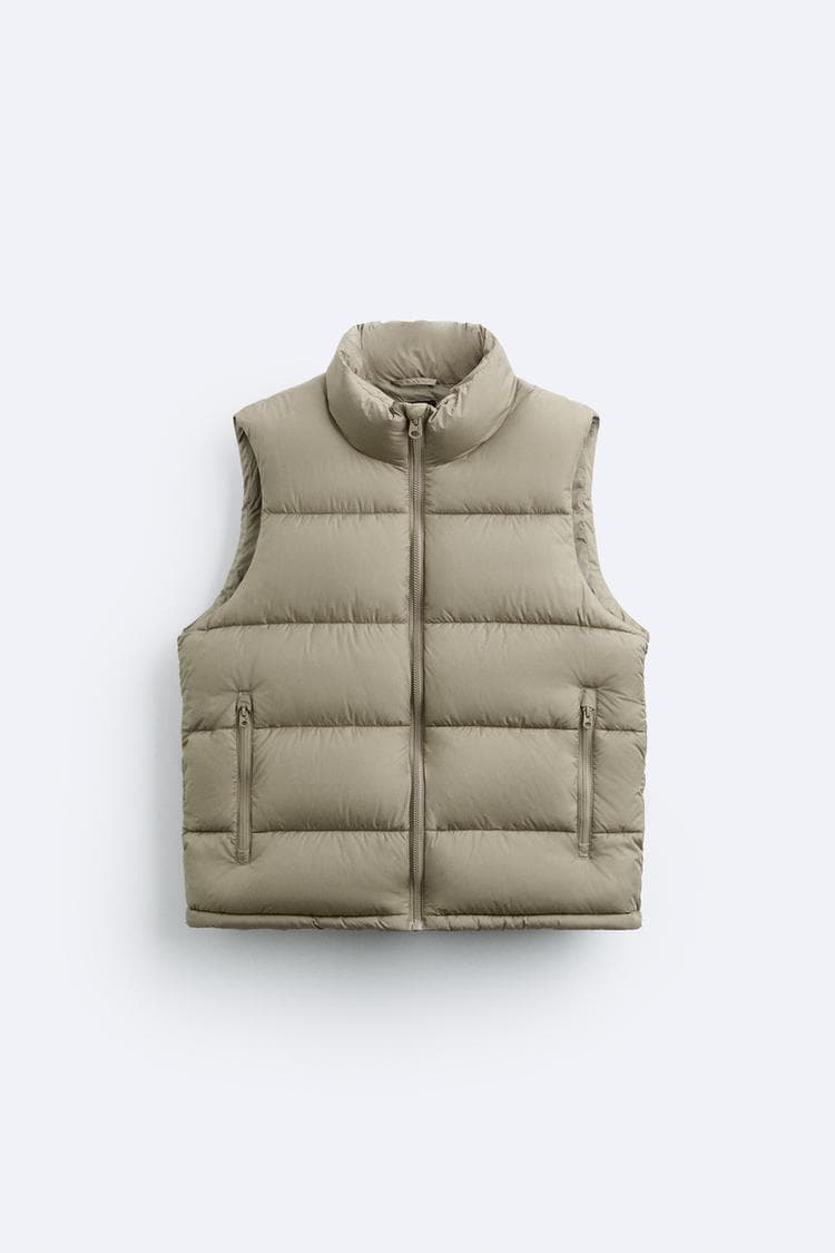 ストリートファッション ストリートファッション ぷっくり中綿入りシンプルベスト