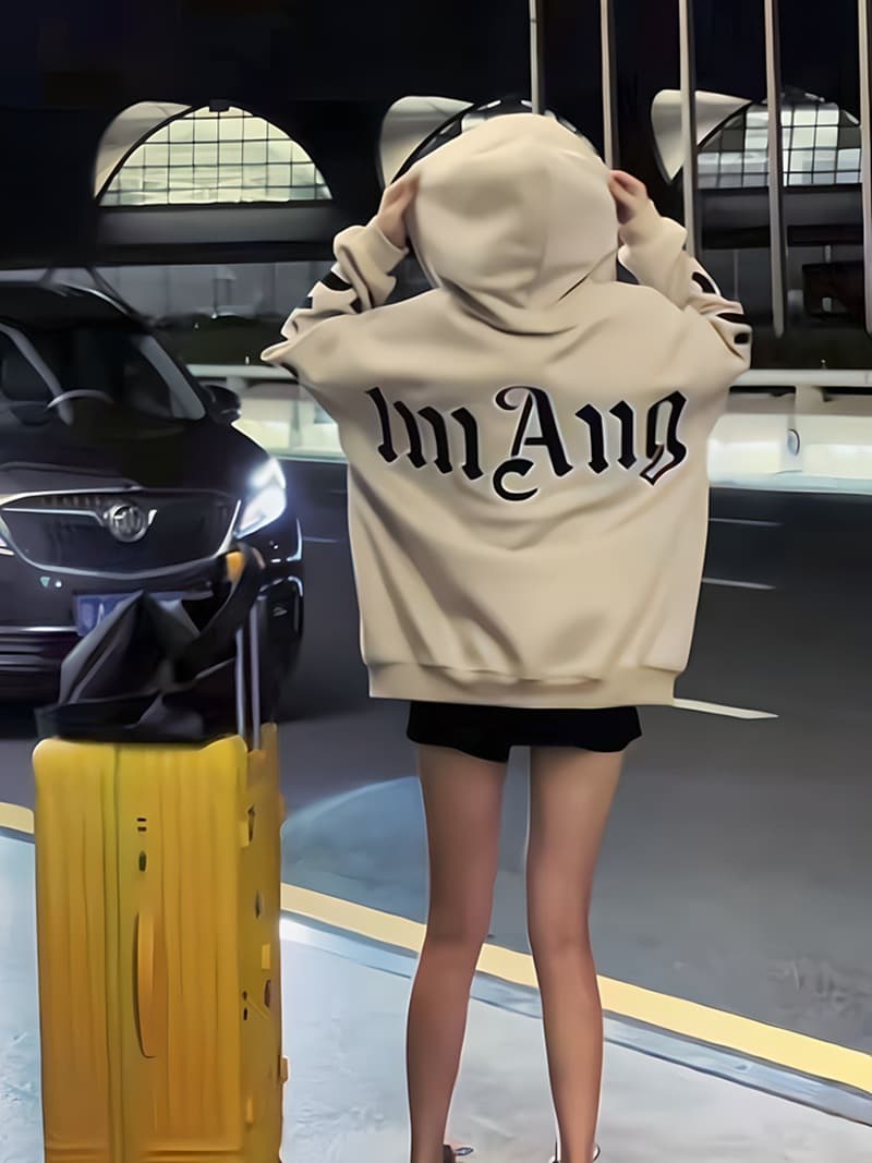 ストリートファッションパーカー ゴシック文字刺繍入りジップアップパーカー