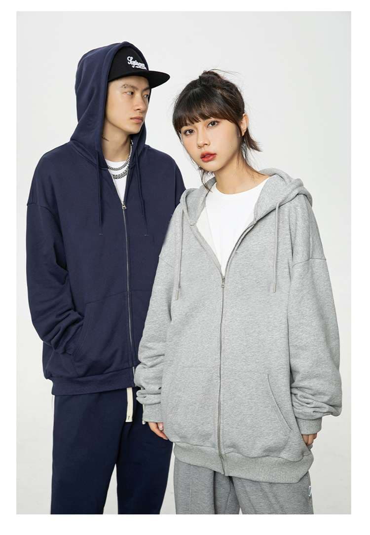 ストリートファッション オーバーサイズジップアップパーカー