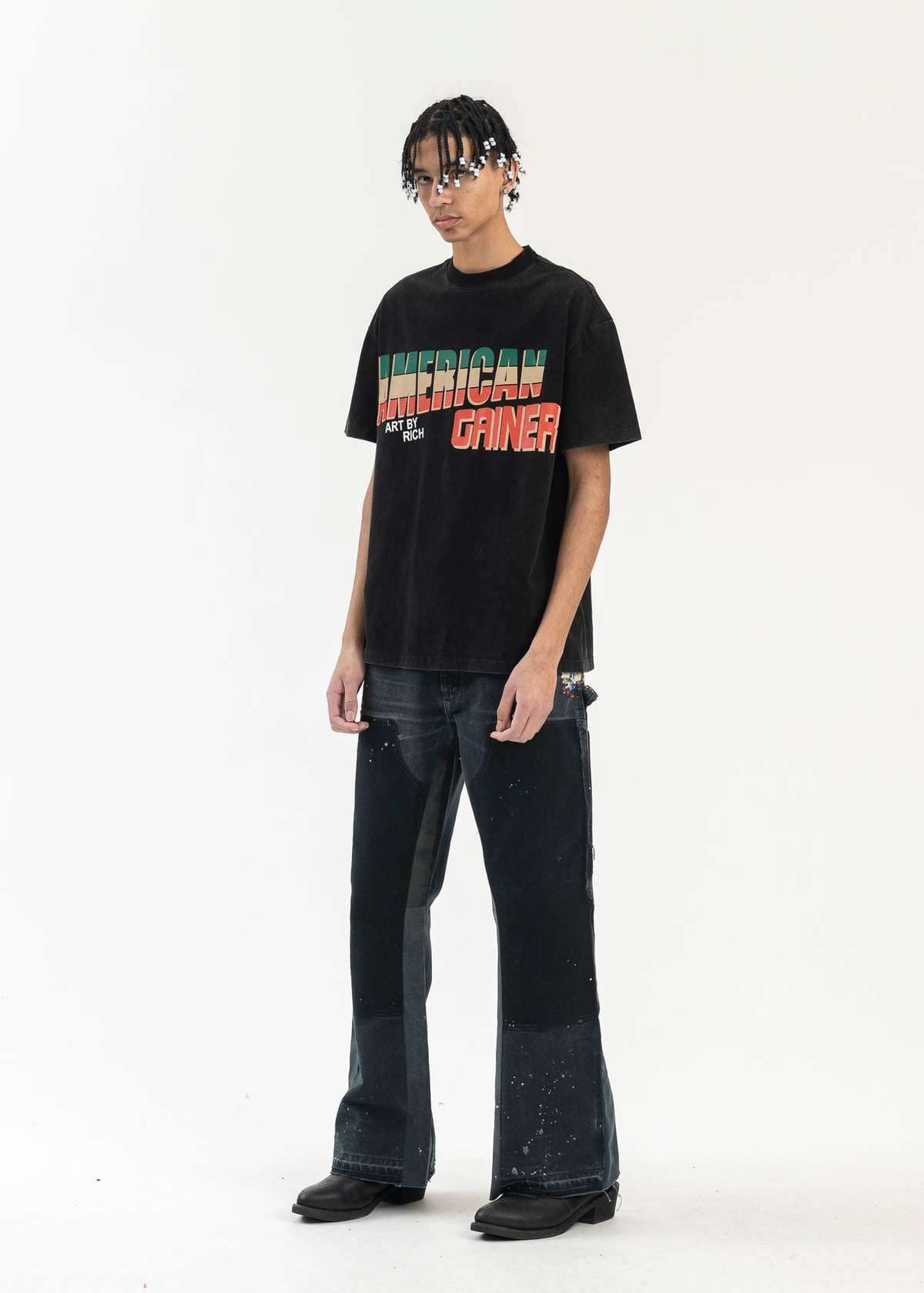 ストリートファッション アメリカンゲイナー アートプリント Tシャツ