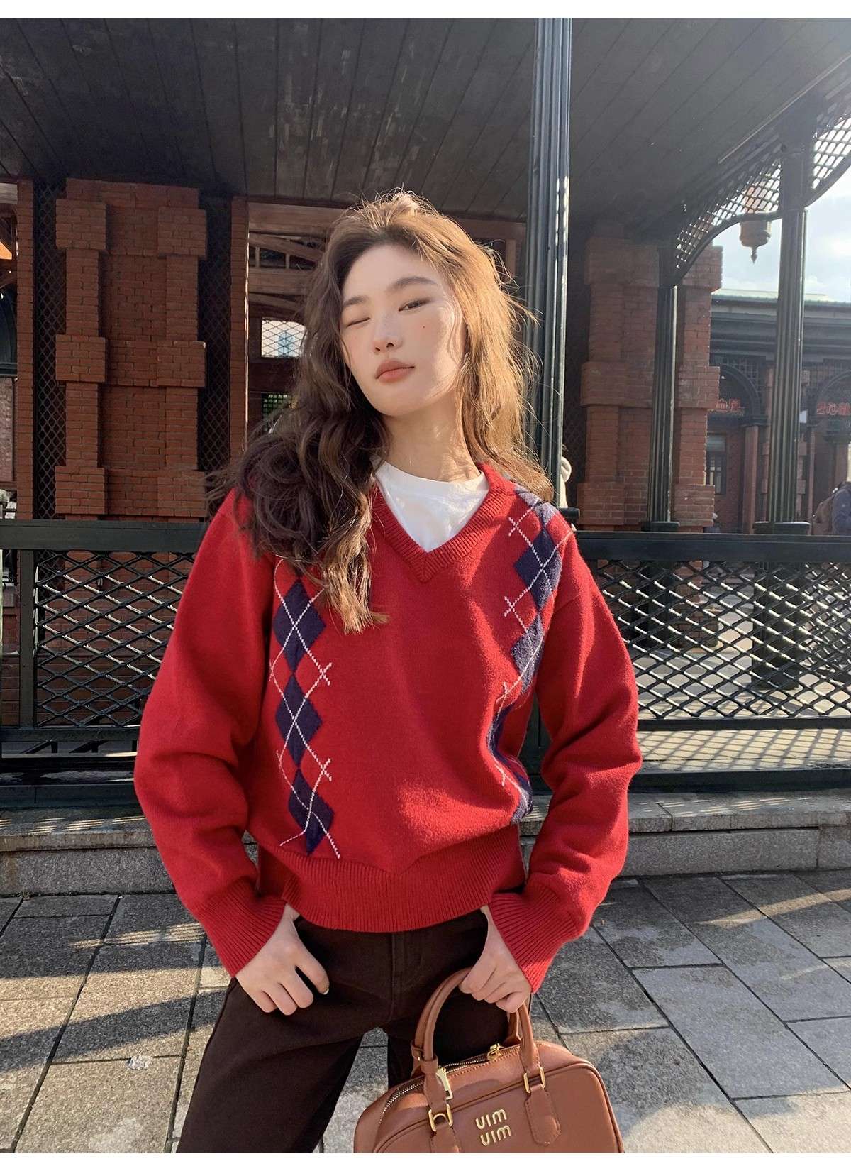 ストリートファッション ふわふわモコモコニットセーター