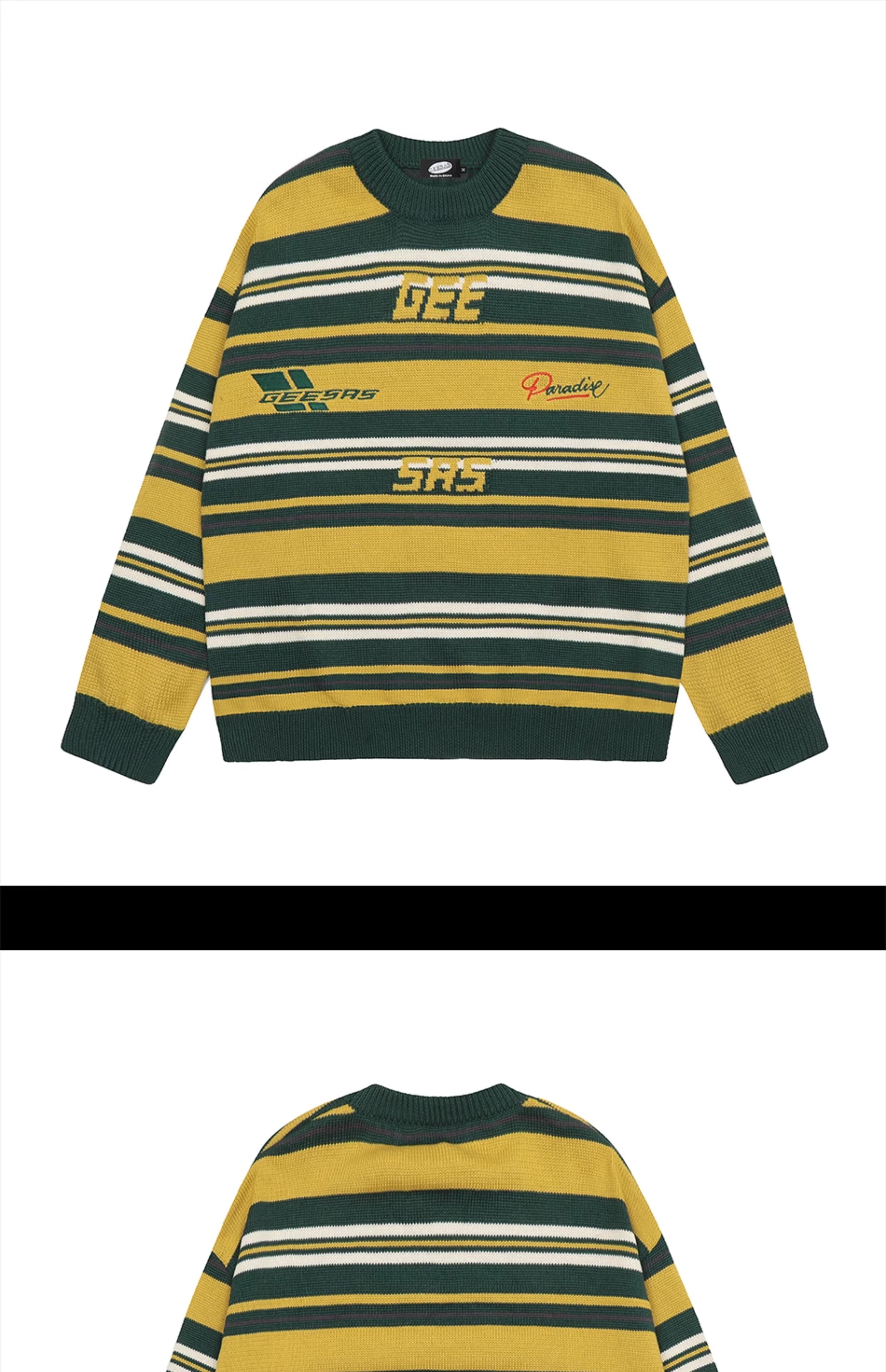 ストリートファッション ストリートファッション ルーズシルエット ボーダーニット