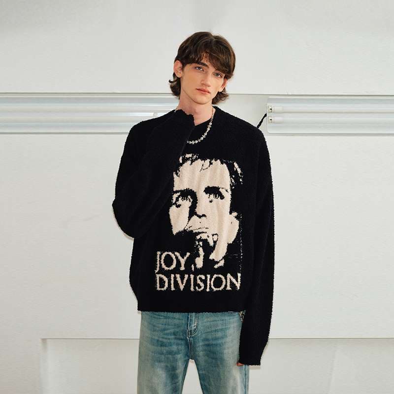 ストリートファッション ジョイ・ディヴィジョン モチーフニット