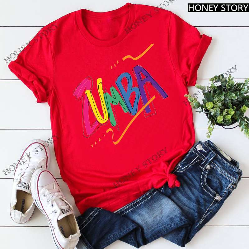 ストリートファッション ズンバダンスエクササイズ半袖Tシャツ