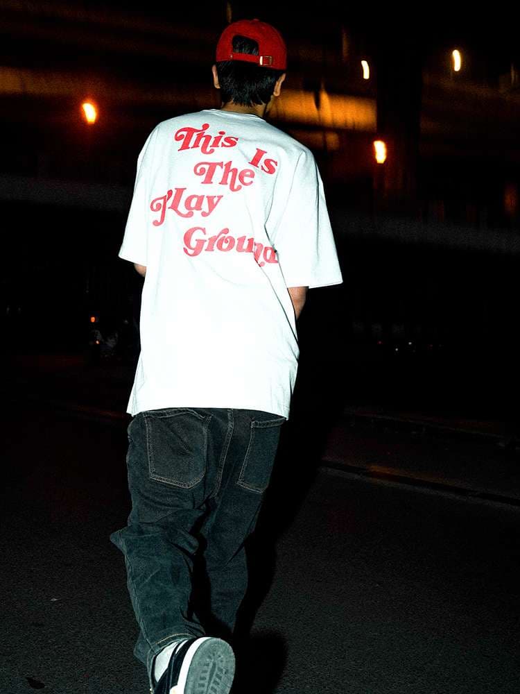 ストリートファッション ストリートロゴプリントTシャツ
