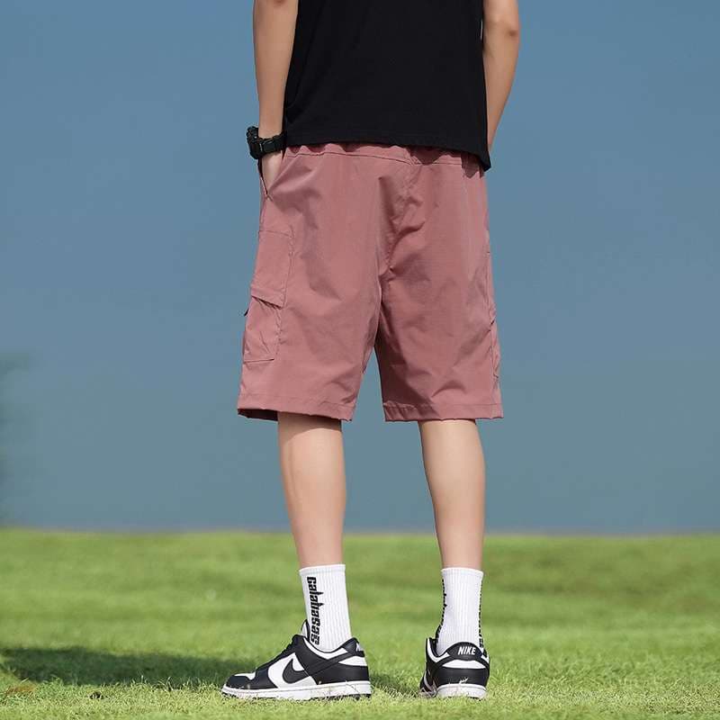 ストリートファッション ゆったりカーゴハーフパンツ