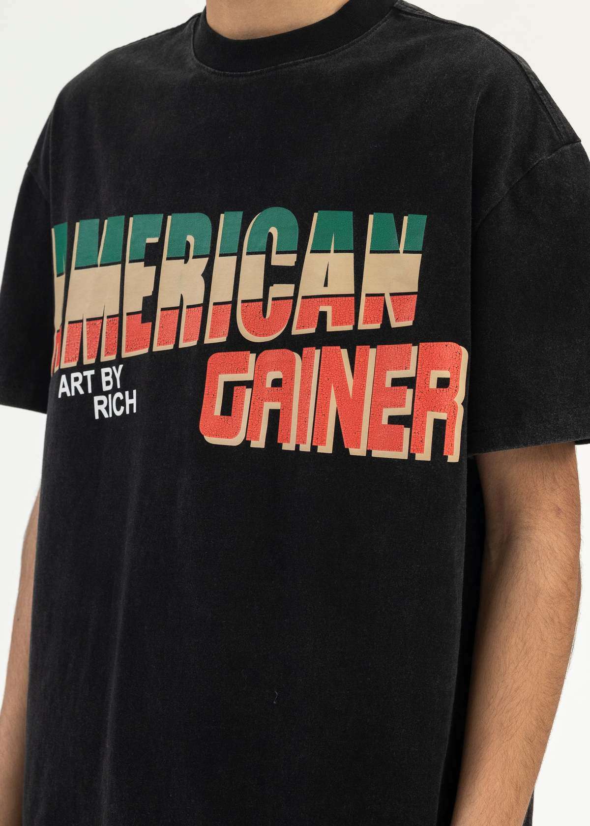 ストリートファッション アメリカンゲイナー アートプリント Tシャツ