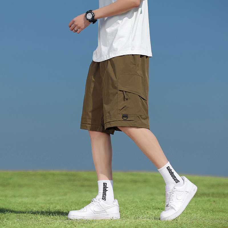 ストリートファッション ゆったりカーゴハーフパンツ
