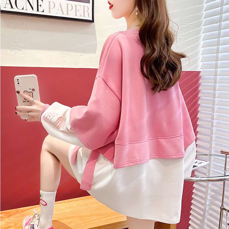 ストリートファッション 重ね着風オーバーサイズスウェット