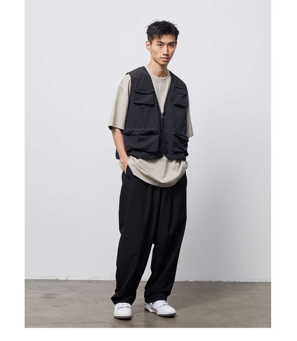 ストリートファッション マルチポケット機能性アウトドアベスト