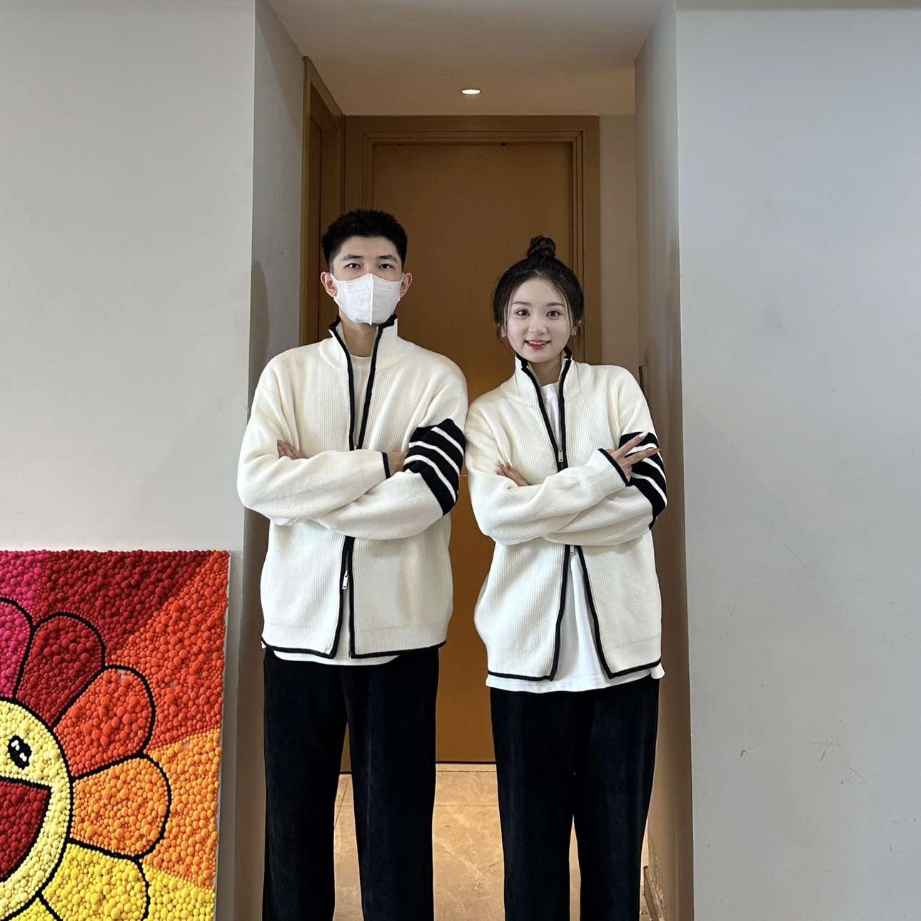 ストリートファッション ペアルック カップル カーディガン