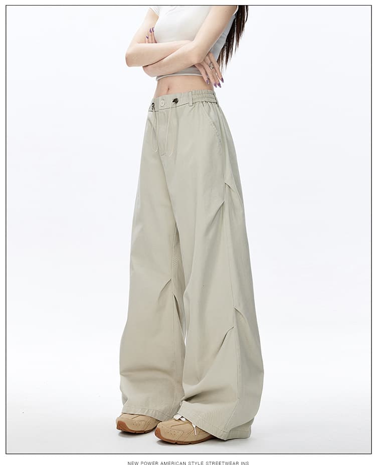 ストリートファッション ワイドシルエットカーゴパンツ