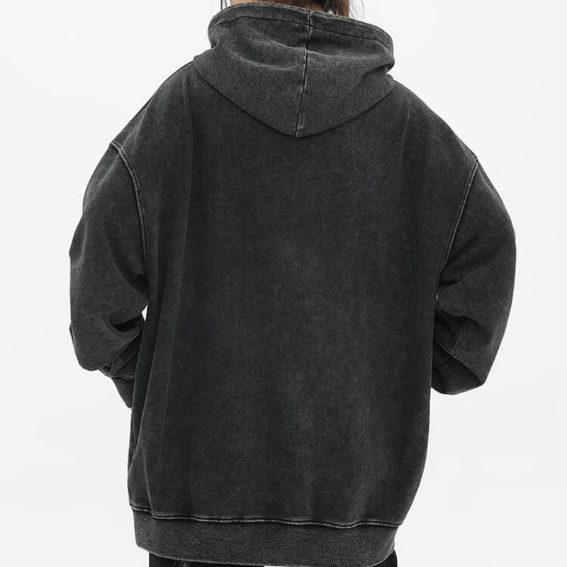 ストリートファッション ストリートファッション ゆったりオーバーサイズ古着風パーカー