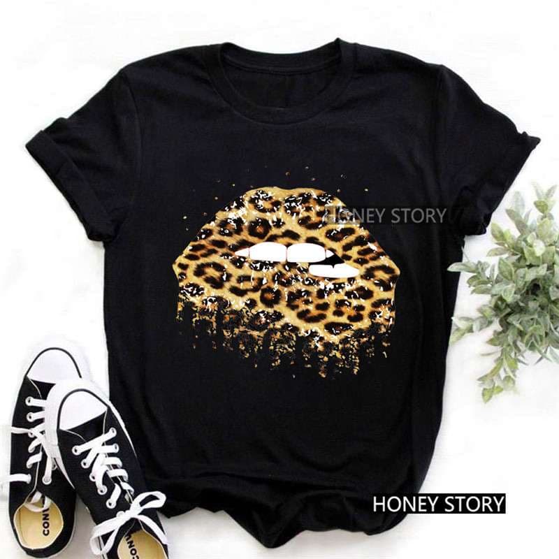 ストリートファッション リップデザインプリント半袖Tシャツ