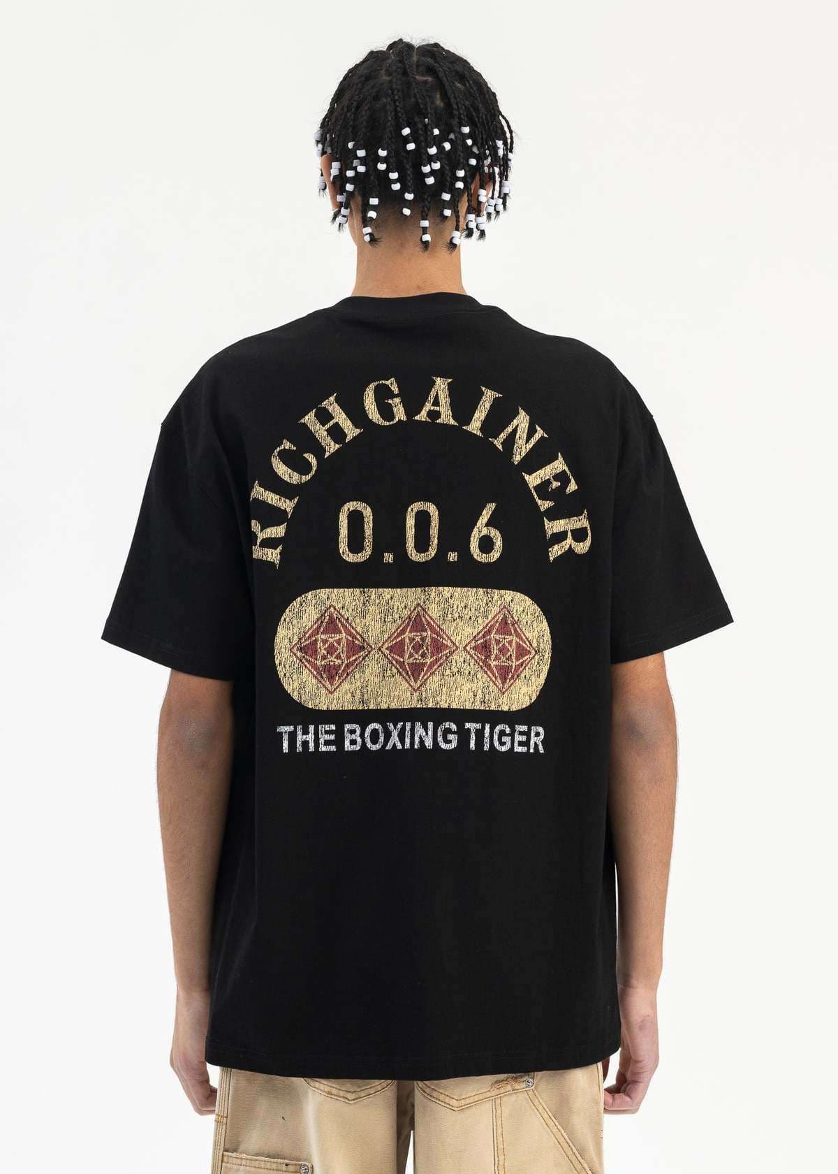 ストリートファッション ボクシングタイガー グラフィックTシャツ