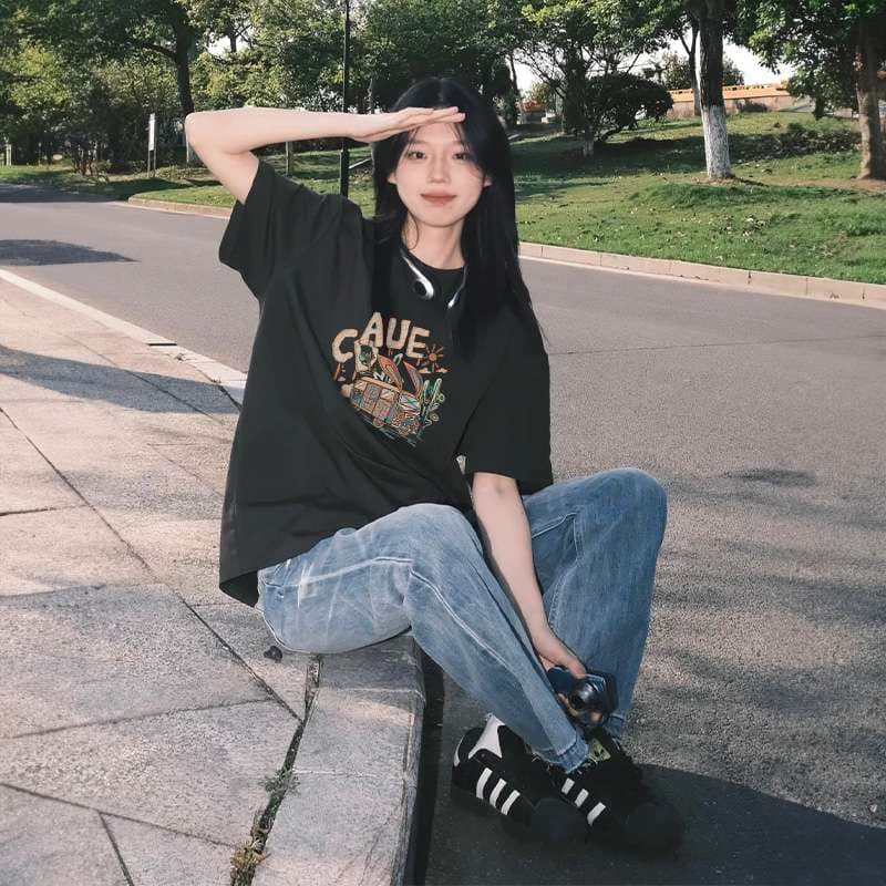 ストリートファッション アメリカン・ロードトリップ風Tシャツ