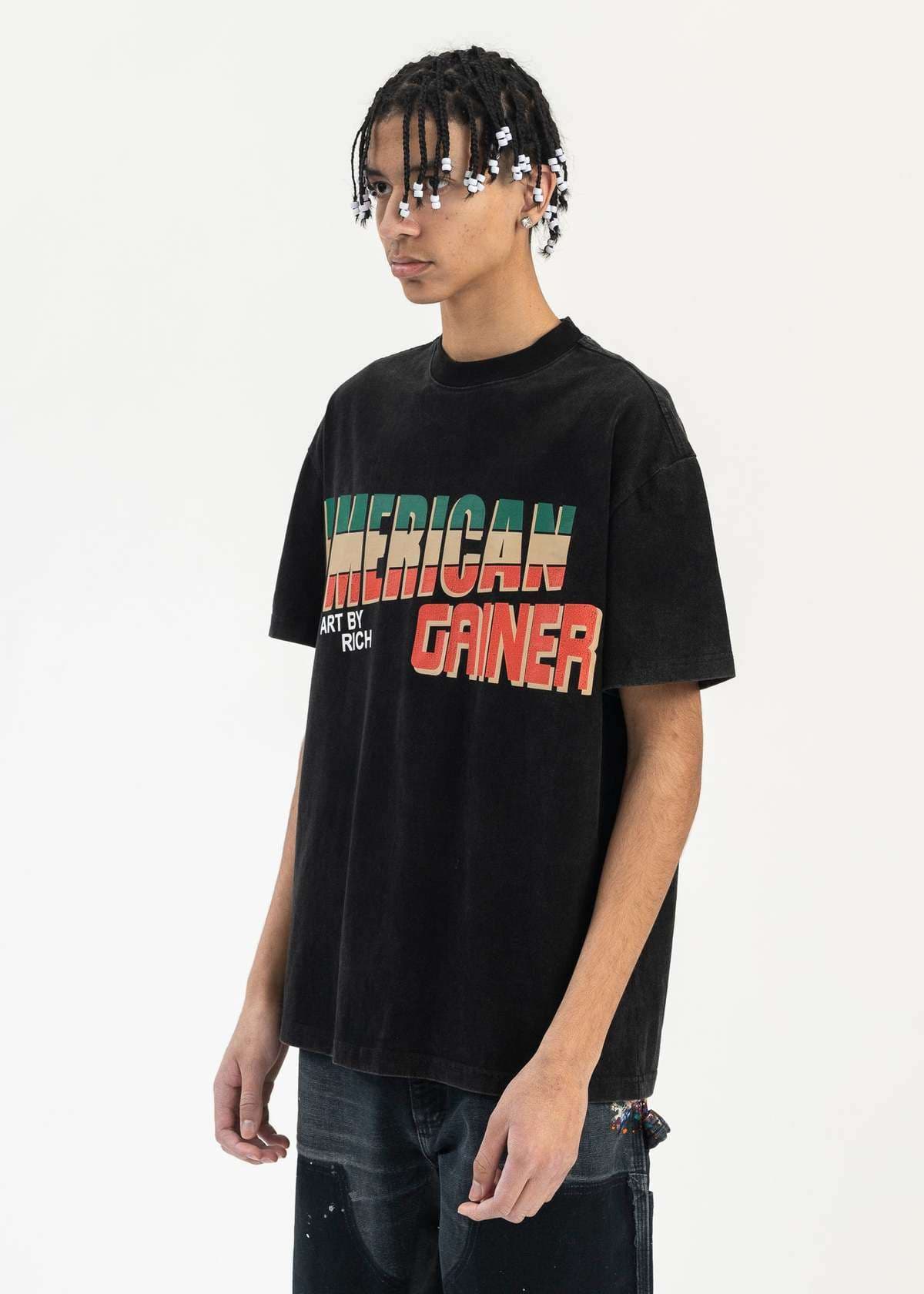 ストリートファッション アメリカンゲイナー アートプリント Tシャツ