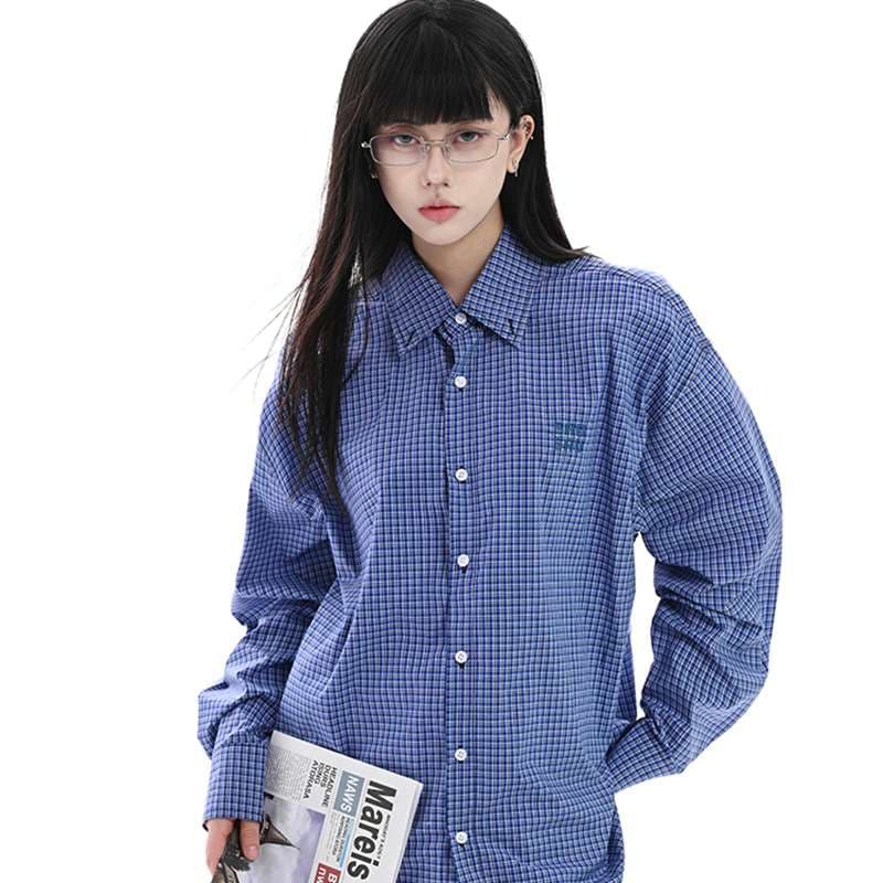 ストリートファッション オーバーサイズチェック柄シャツ