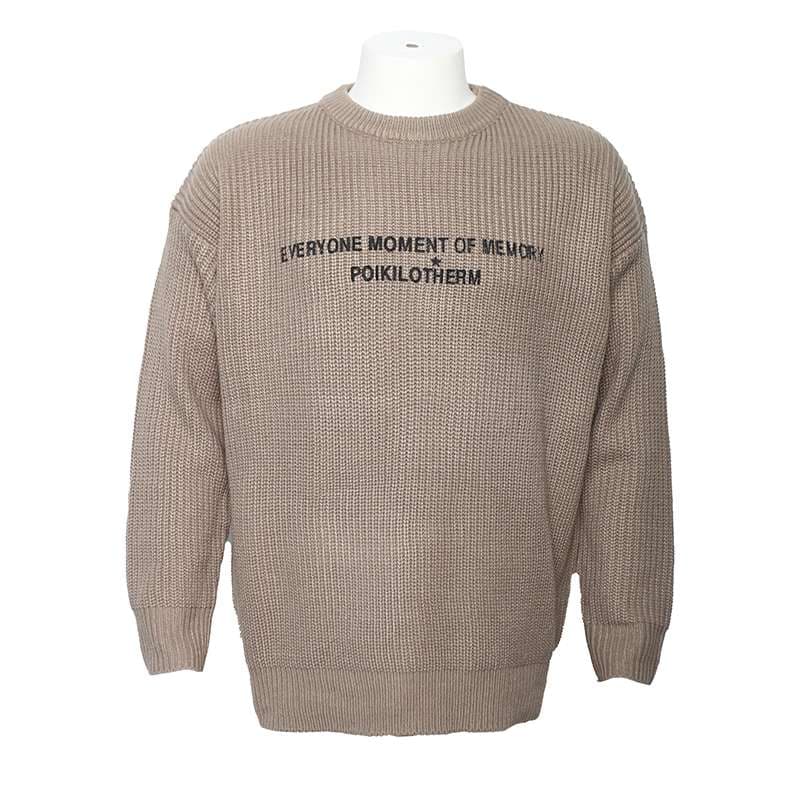 ストリートファッション メッセージ入りオーバーサイズニット