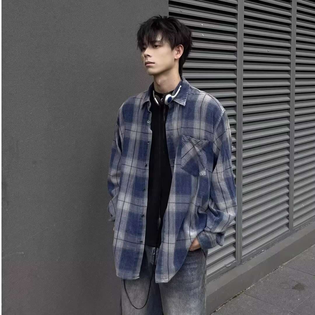 ストリートファッション オーバーサイズチェックシャツ