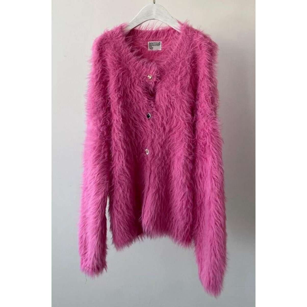 ストリートファッション もこもこファーカーディガン