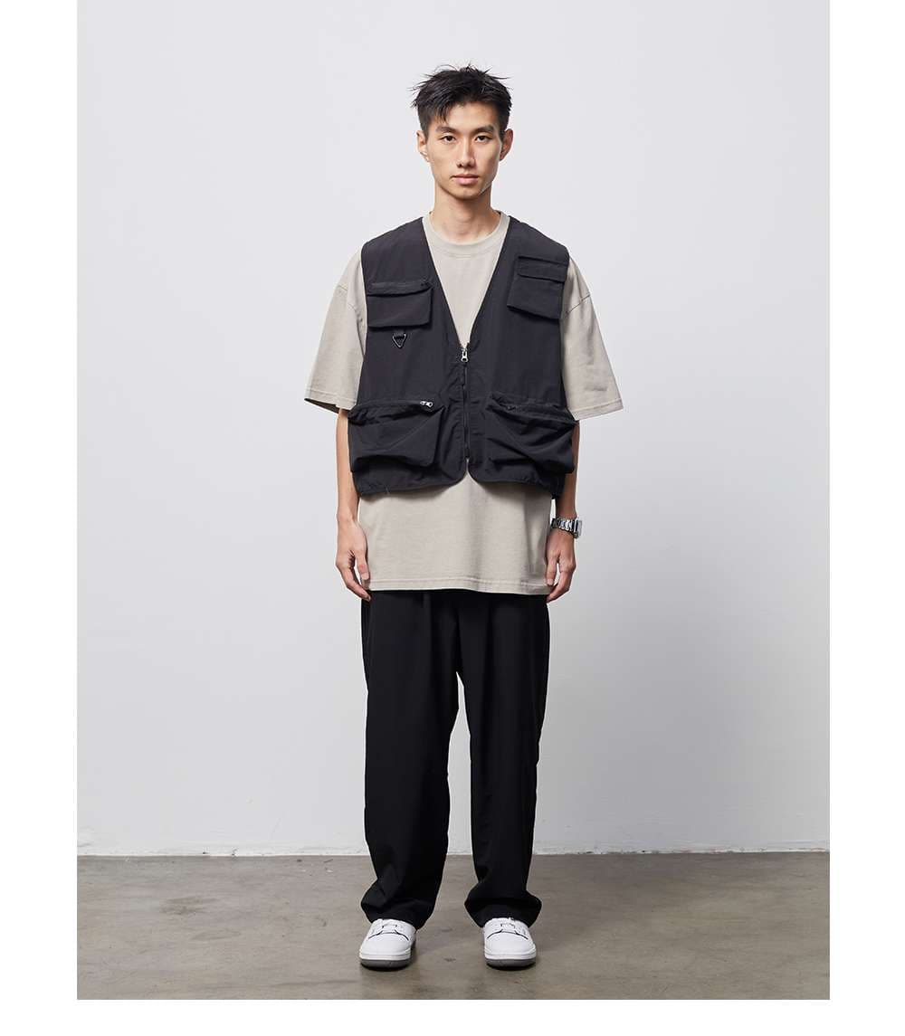ストリートファッション マルチポケット機能性アウトドアベスト