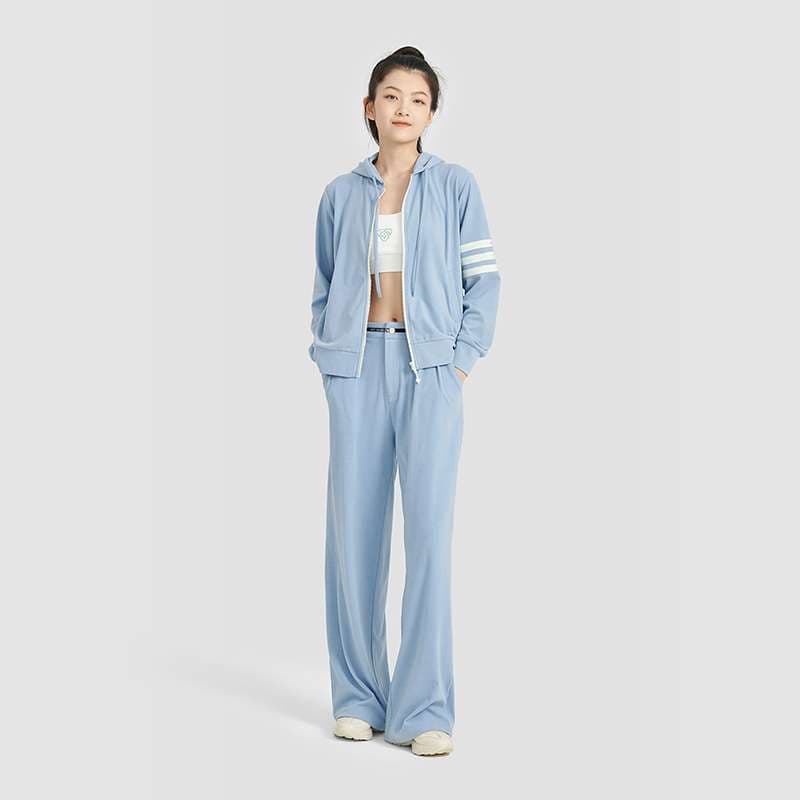 ストリートファッション スポーティーなジップアップパーカーセットアップ