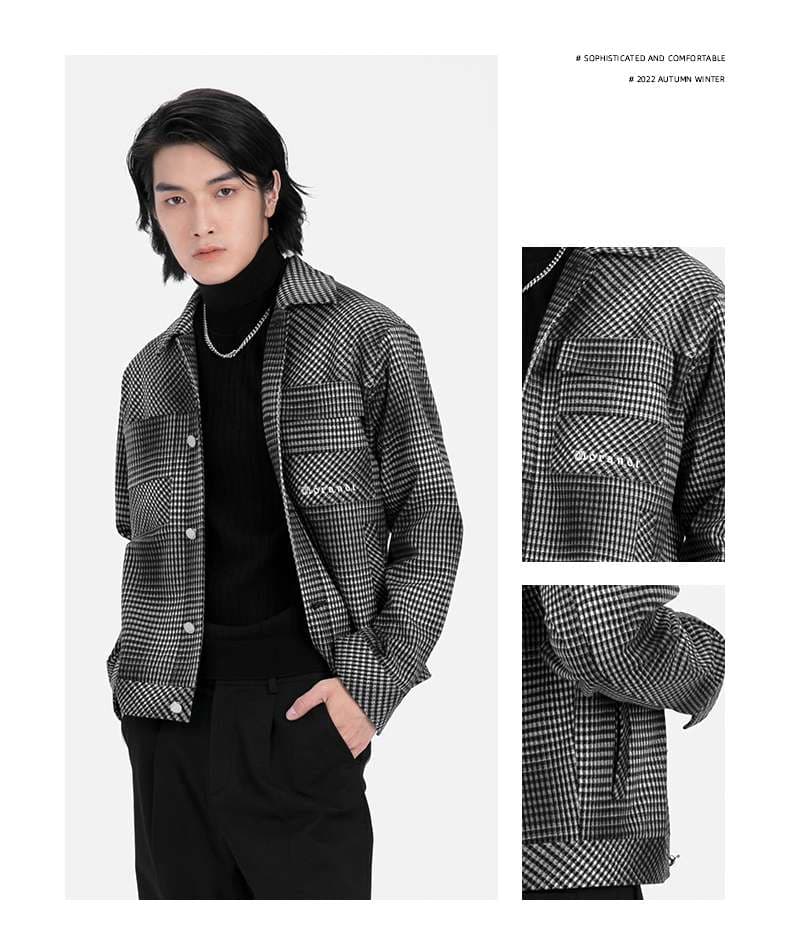 ストリートファッション チェック柄オーバーサイズジャケット