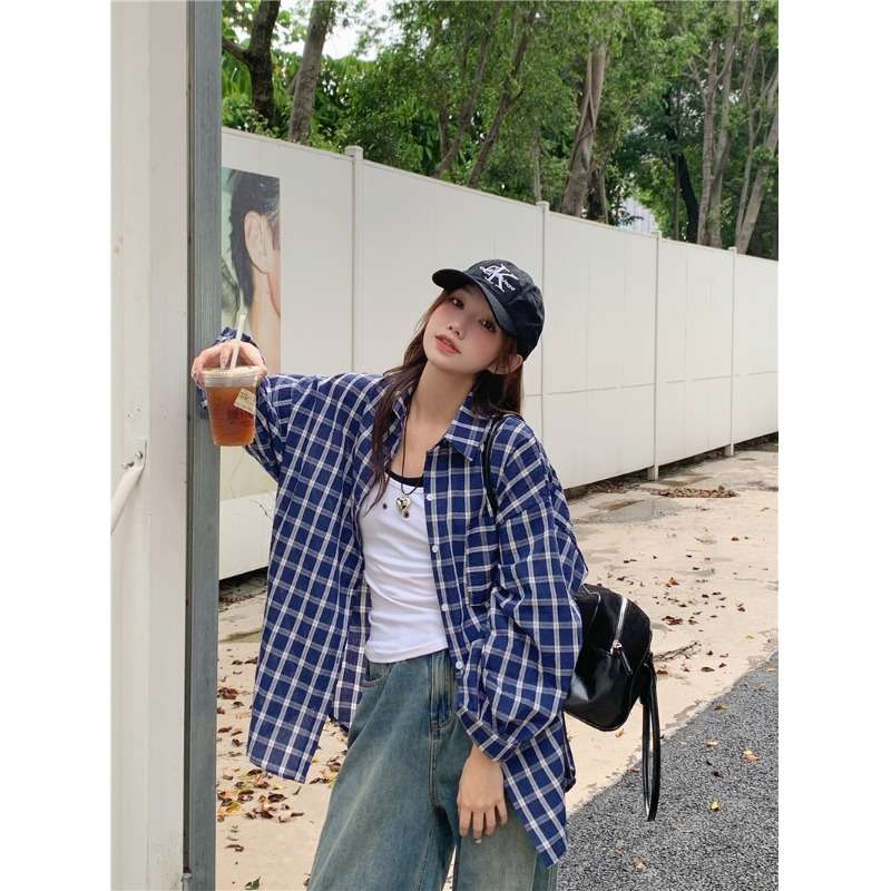 ストリートファッション オーバーサイズチェックシャツ