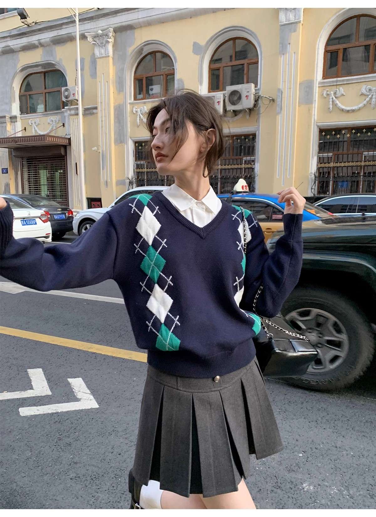 ストリートファッション ふわふわモコモコニットセーター