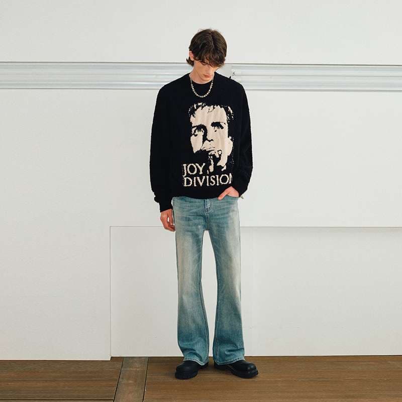ストリートファッション ジョイ・ディヴィジョン モチーフニット