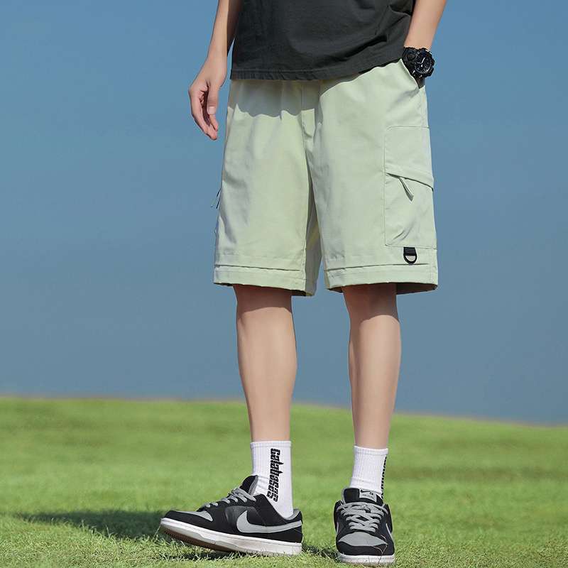 ストリートファッション ゆったりカーゴハーフパンツ