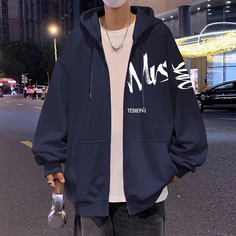 ストリートファッション アートライン ゆったりパーカー