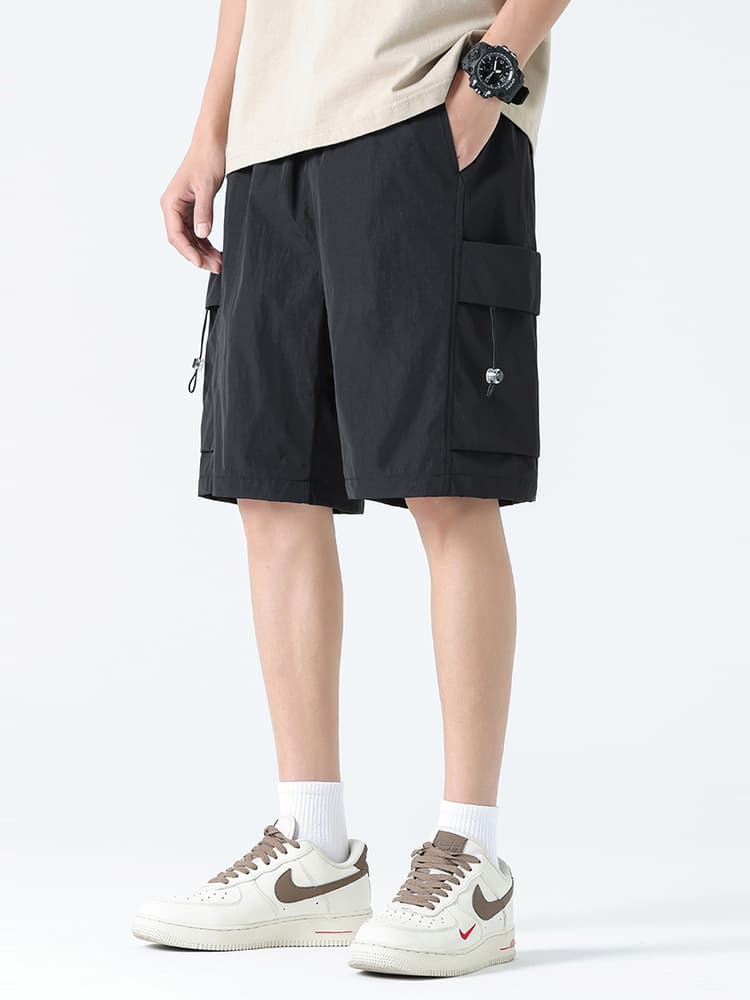 ストリートファッション ゆったりハーフ丈カーゴパンツ