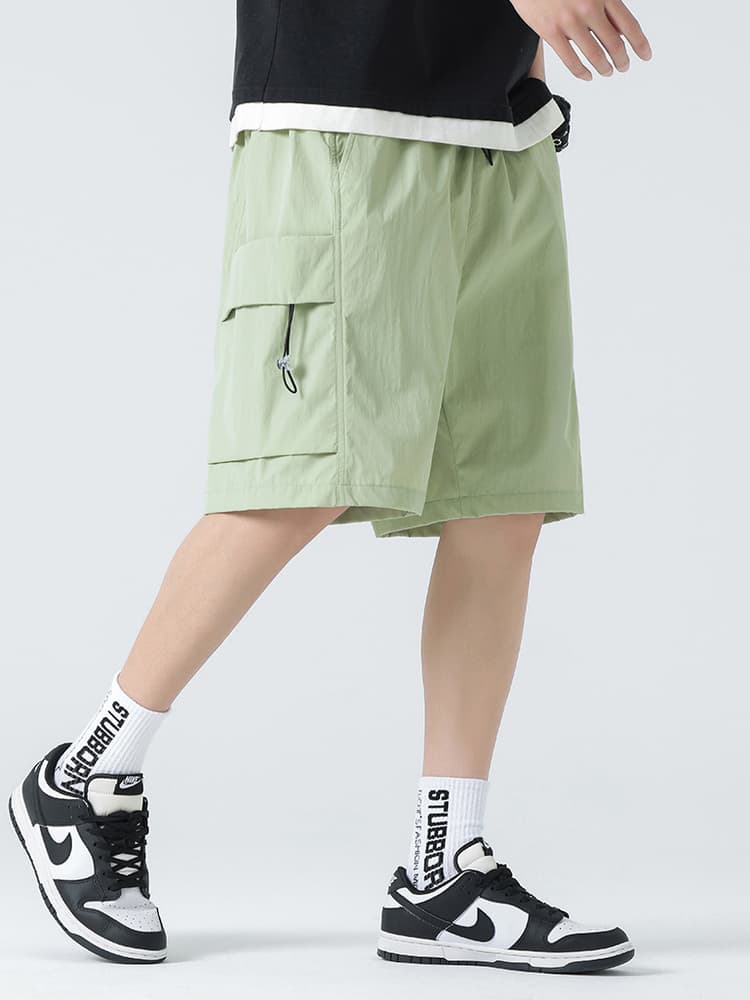 ストリートファッション ゆったりハーフ丈カーゴパンツ