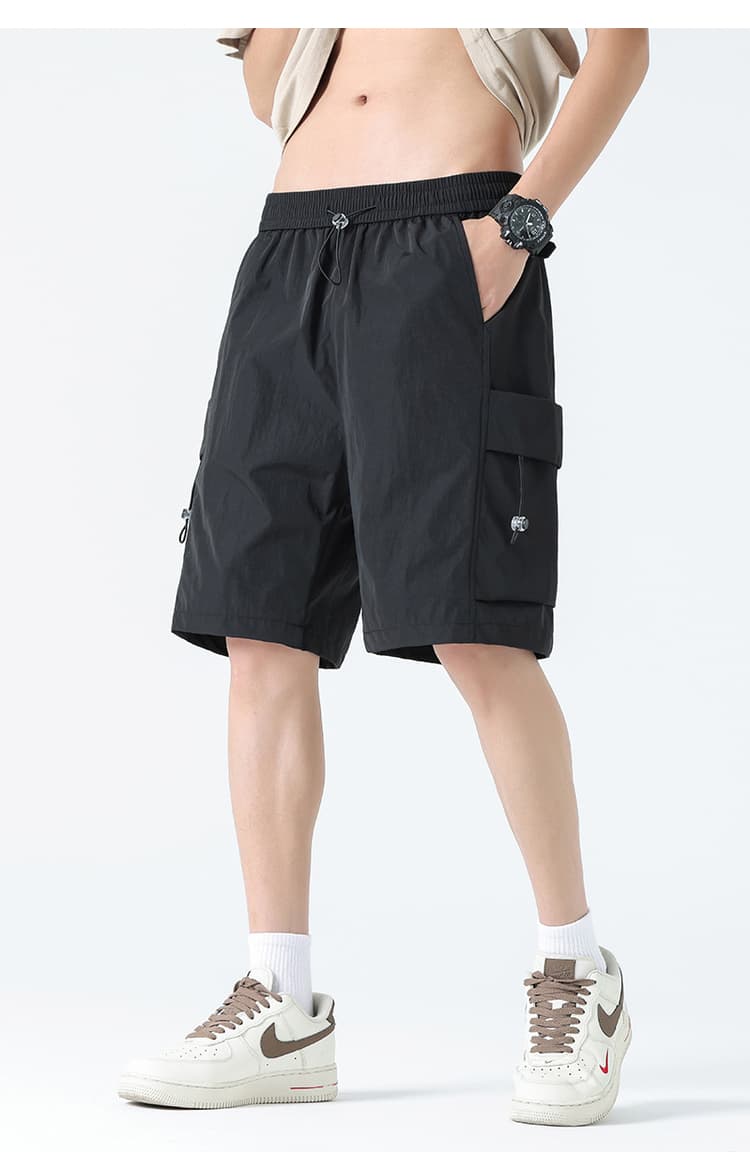 ストリートファッション ゆったりハーフ丈カーゴパンツ